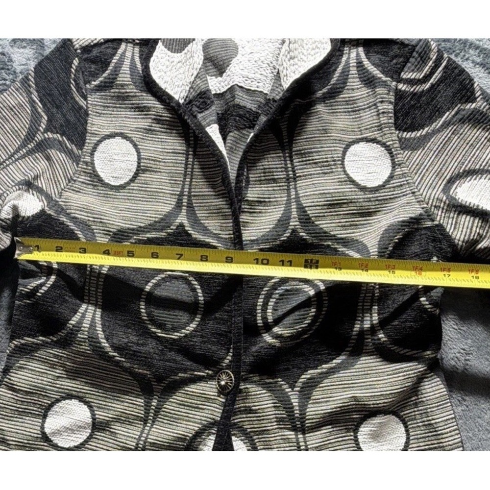 Khangura 90's Womens Tapestry Jacket Black, Gray, White Geometric Design. Sz. L - Picture 8 of 10